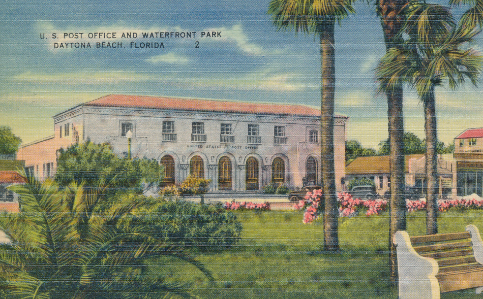 Daytona Beach, Florida Post Office Post Card