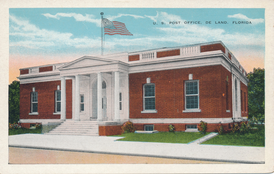 De Land, Florida Post Office Post Card
