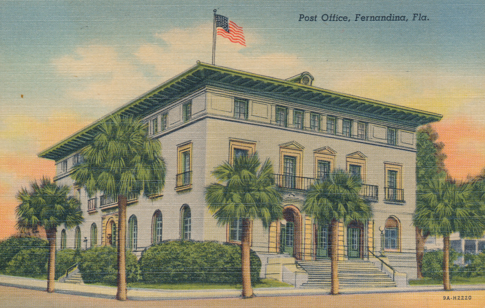 Fernandina, Florida Post Office Post Card