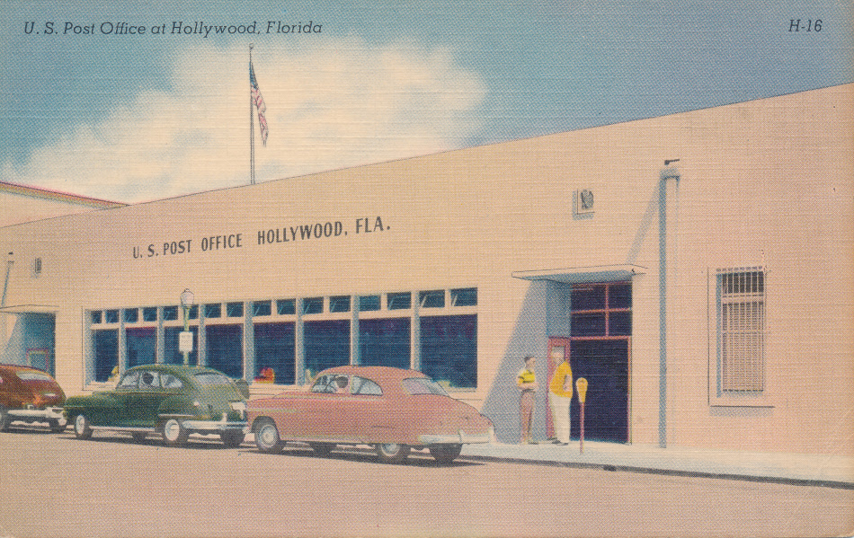Hollywood, Florida Post Office Post Card