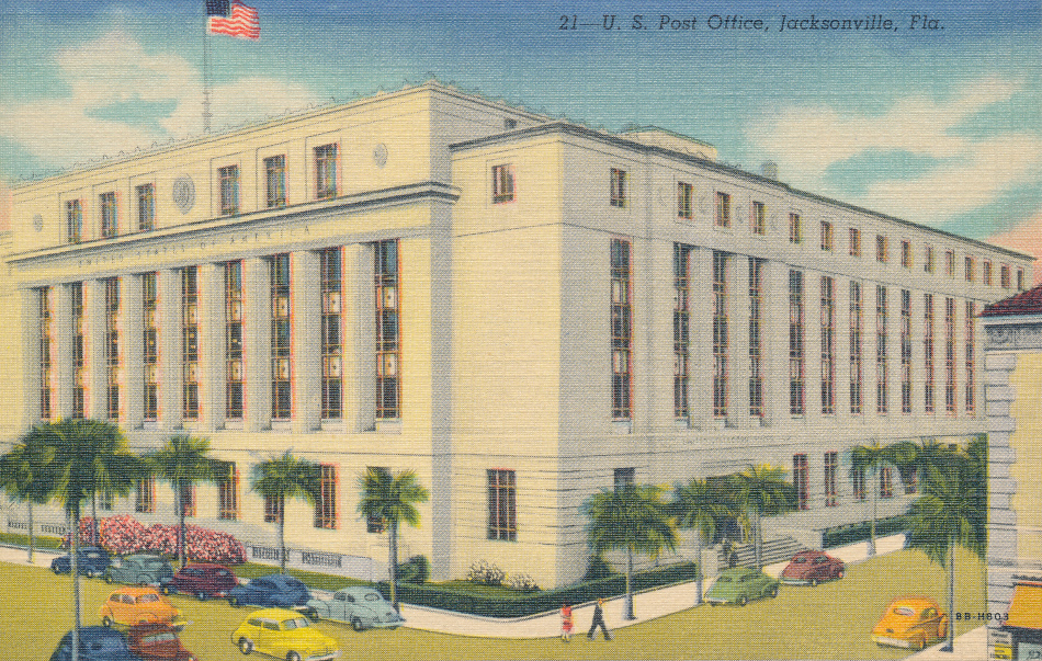 Jacksonville, Florida Post Office Post Card