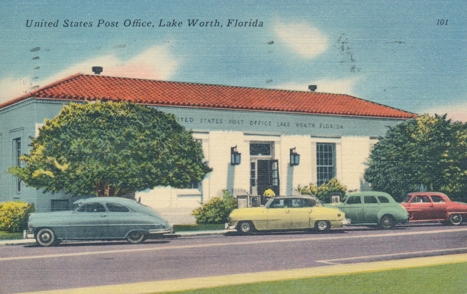 Lake Worth, Florida Post Office Post Card