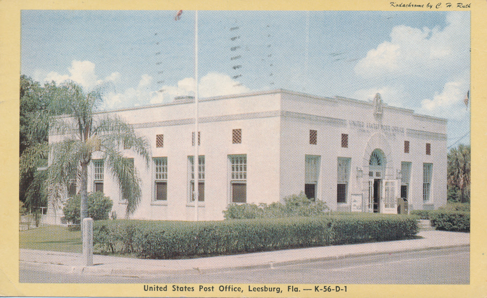 Leesburg, Florida Post Office Post Card