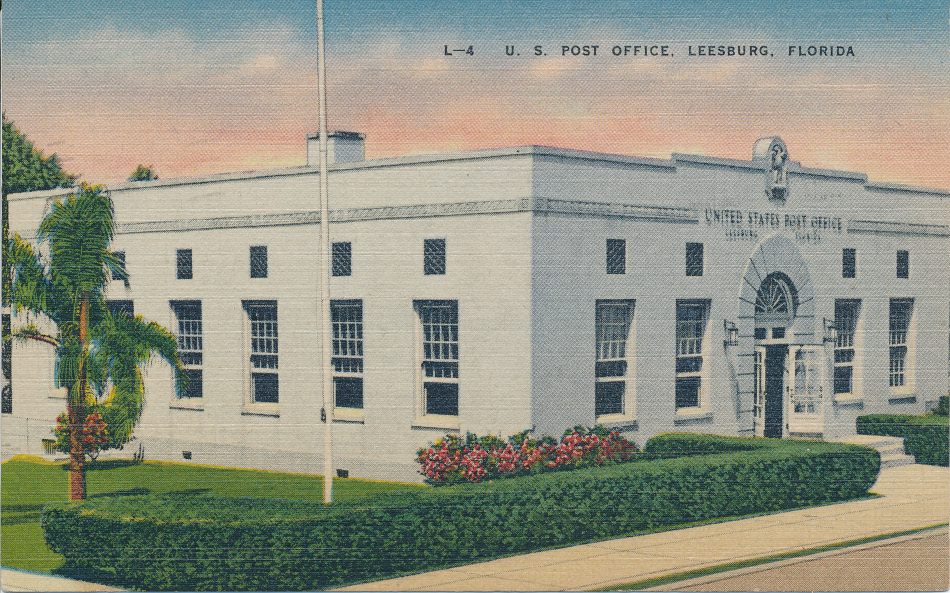 Leesburg, Florida Post Office Post Card