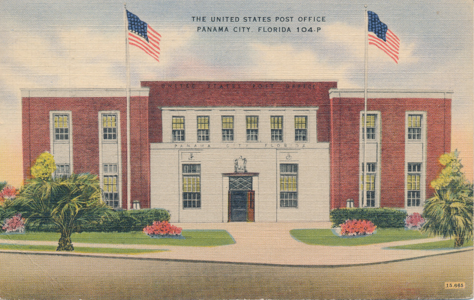 Panama City, Florida Post Office Post Card