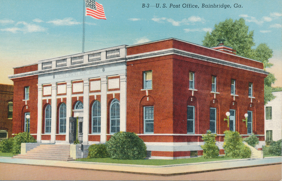 Bainbridge, Gerogia Post Office Post Card