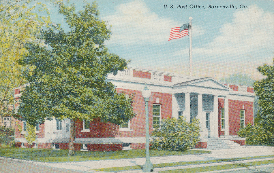 Barnesville, Gerogia Post Office Post Card
