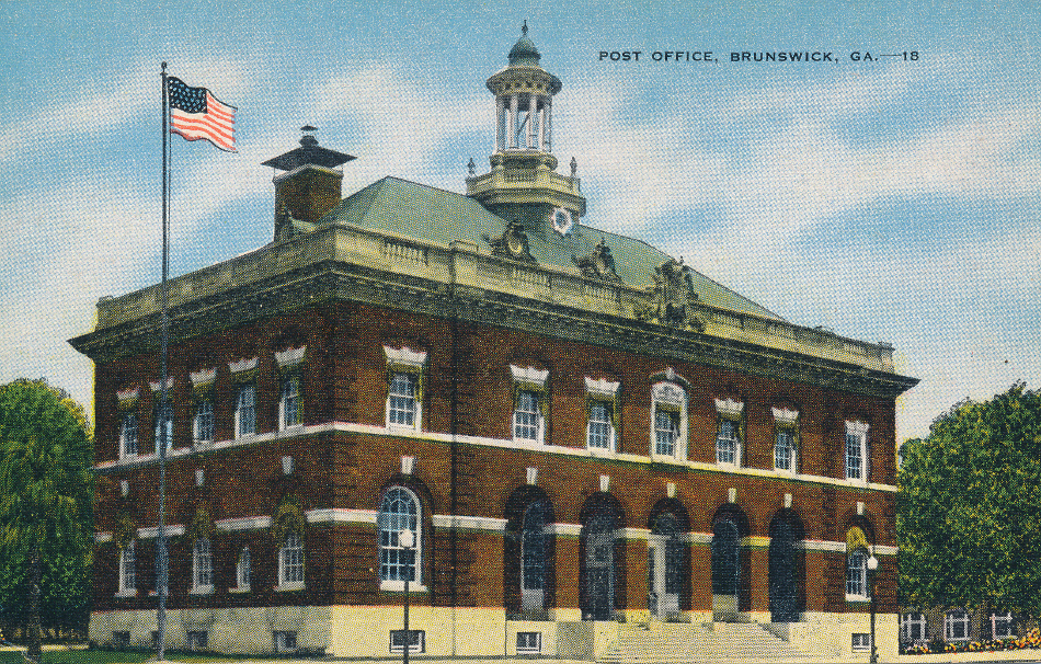 Brunswick, Gerogia Post Office Post Card