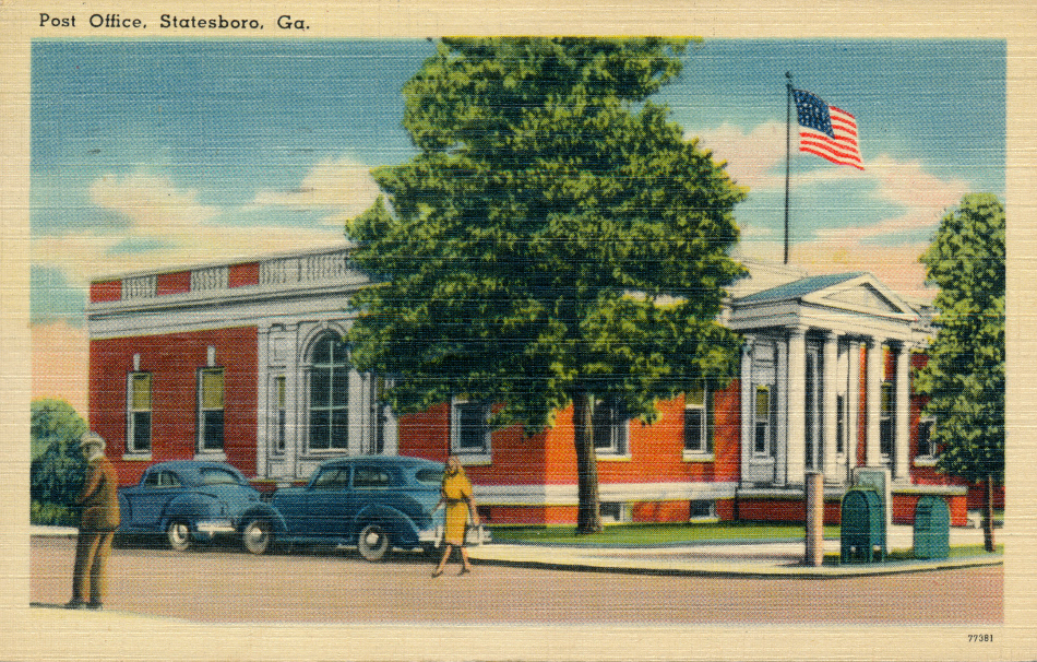 Statesboro, Gerogia Post Office Post Card