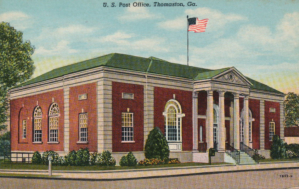 Thomaston, Gerogia Post Office Post Card