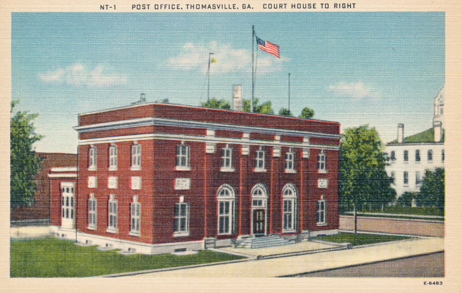 Thomasville, Gerogia Post Office Post Card