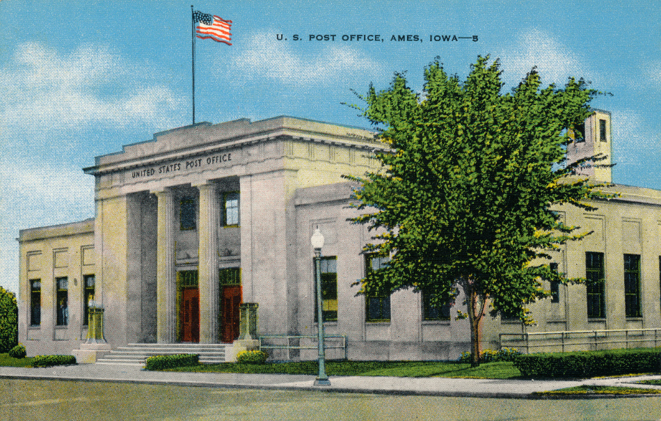 Ames, Iowa Post Office Post Card