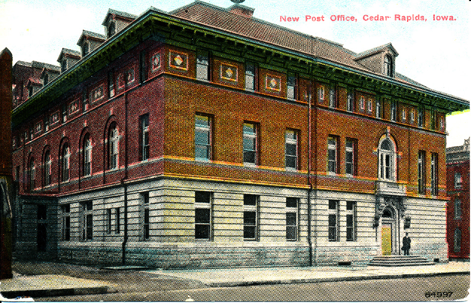 Cedar Rapids, Iowa Post Office Post Card