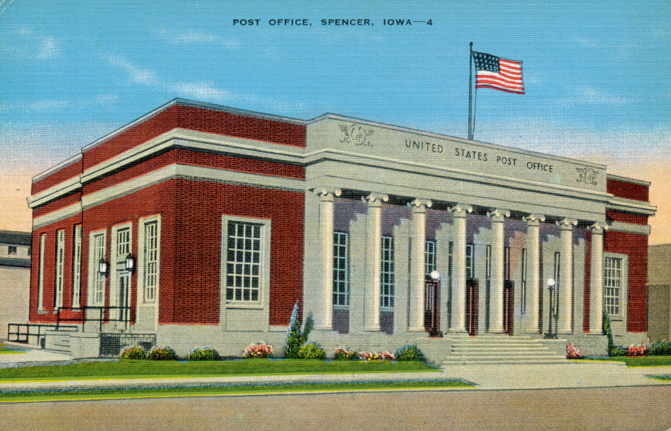 Spencer, Iowa Post Office Post Card