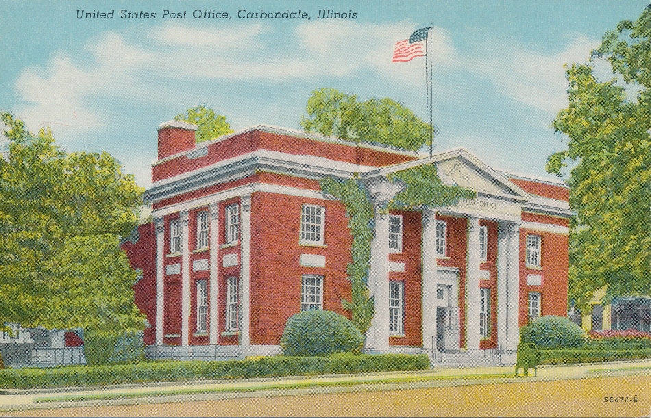 Carbondale, Illinois Post Office Post Card