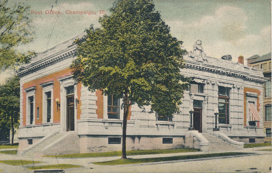 Champaign, Illinois Post Office Post Card