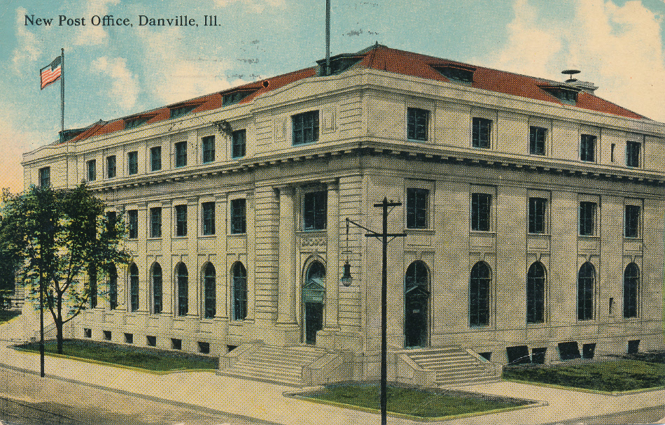 Danville, Illinois Post Office Post Card