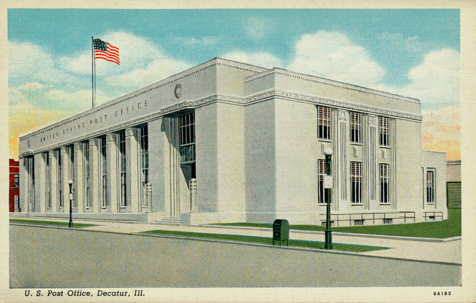 Decatur, Illinois Post Office Post Card