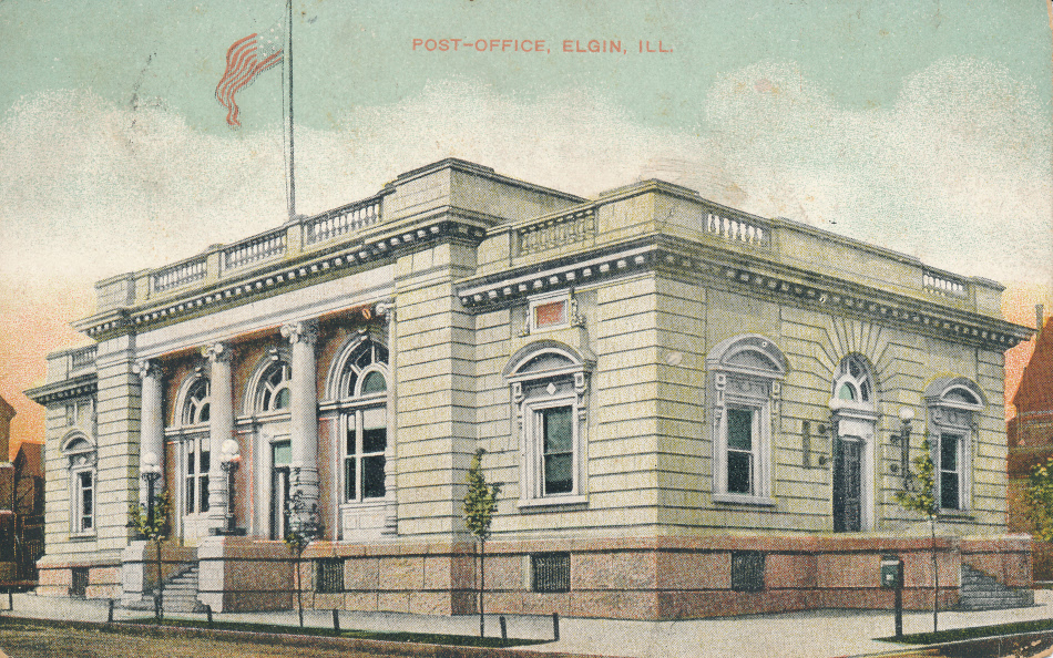 Elgin, Illinois Post Office Post Card