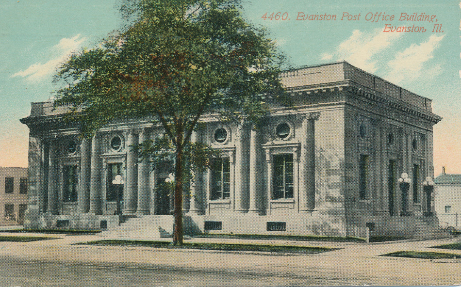 Evanston, Illinois Post Office Post Card