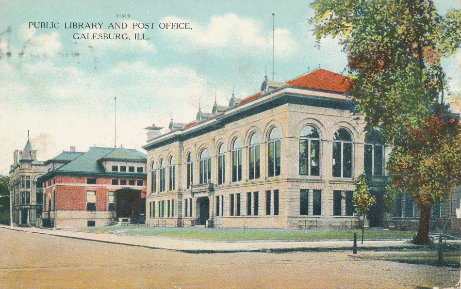 Galesburg, Illinois Post Office Post Card