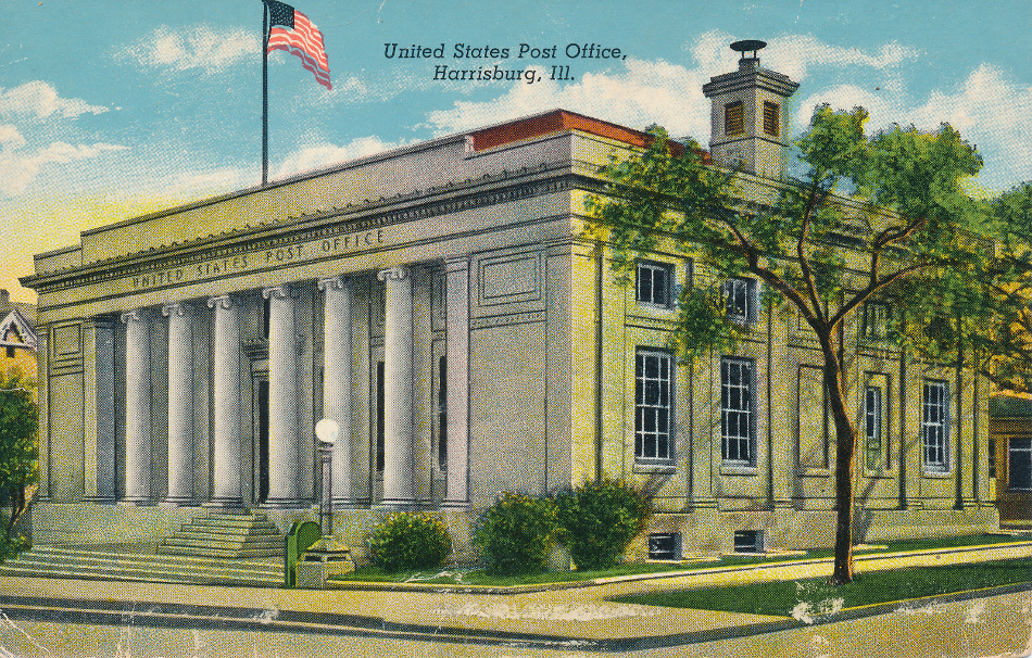 Harrisburg, Illinois Post Office Post Card