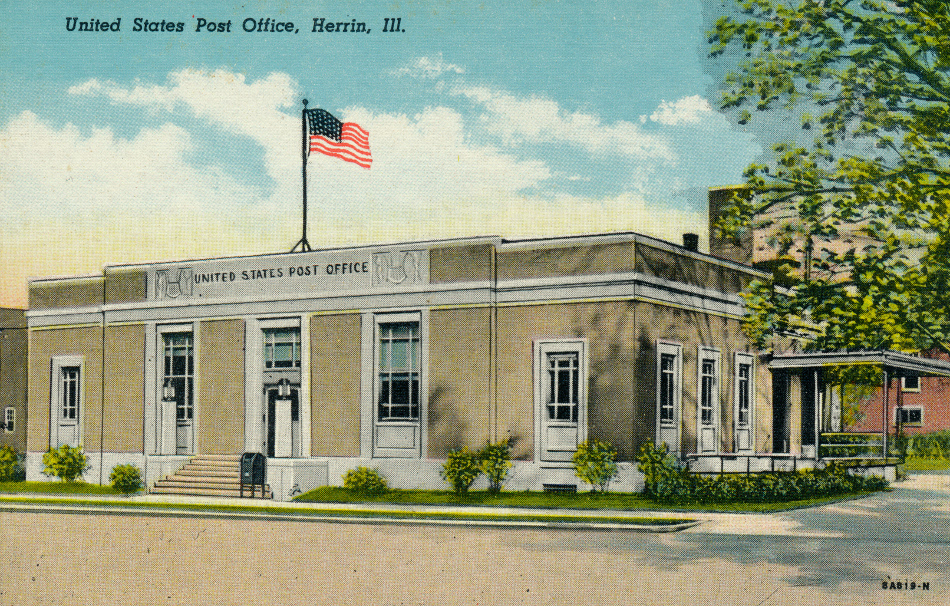 Herrin, Illinois Post Office Post Card