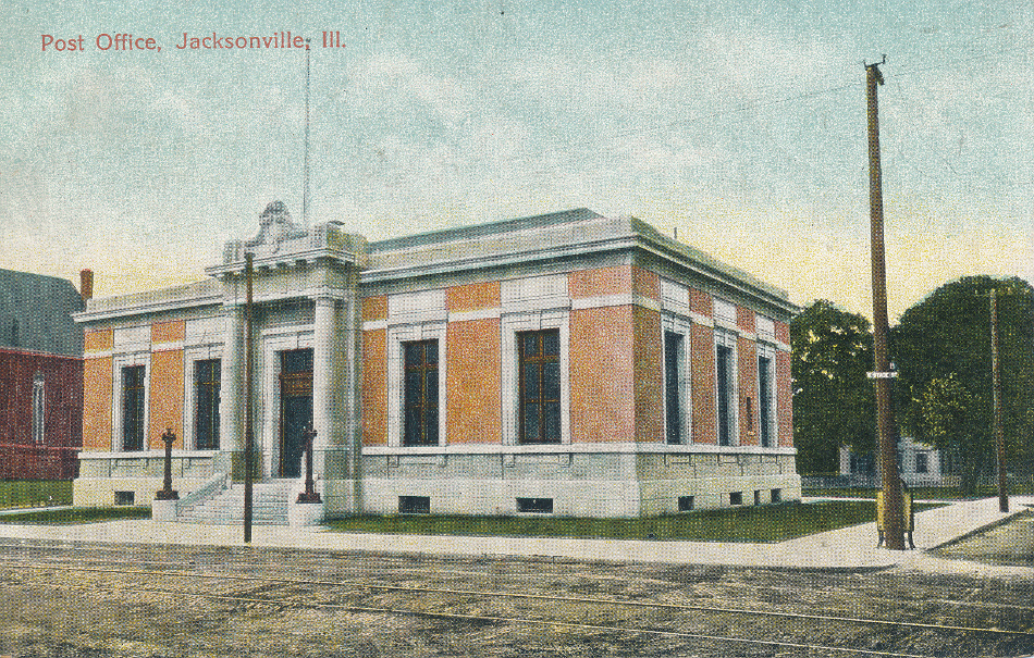 Jacksonville, Illinois Post Office Post Card