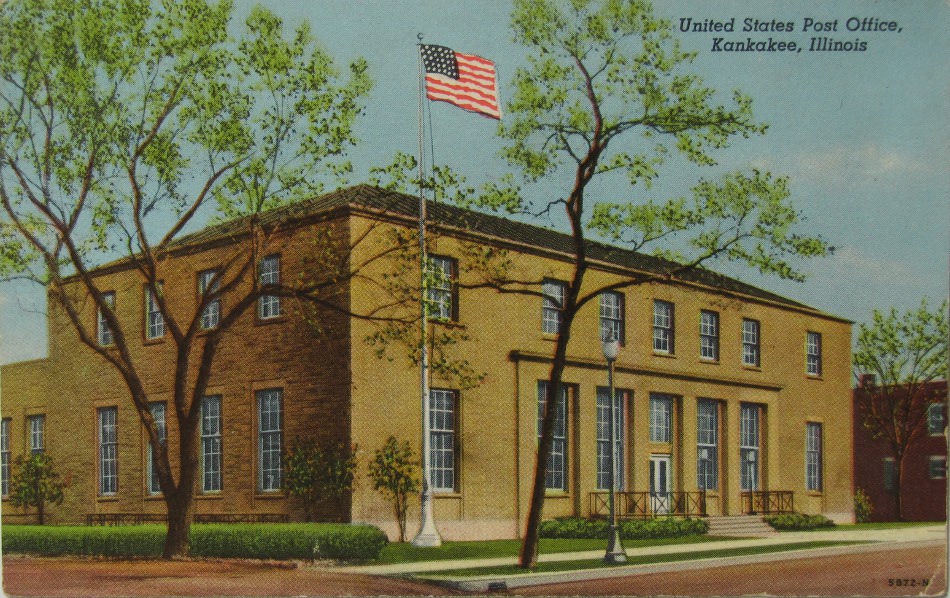 Kankakee, Illinois Post Office Post Card
