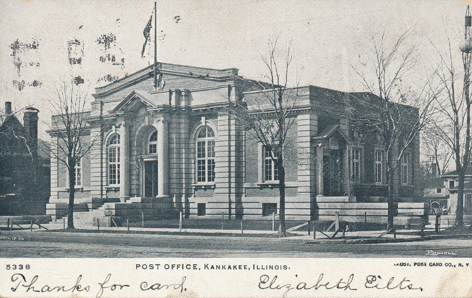 Kankakee, Illinois Post Office Post Card