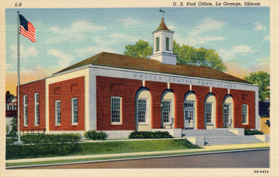 La Grange, Illinois Post Office Post Card