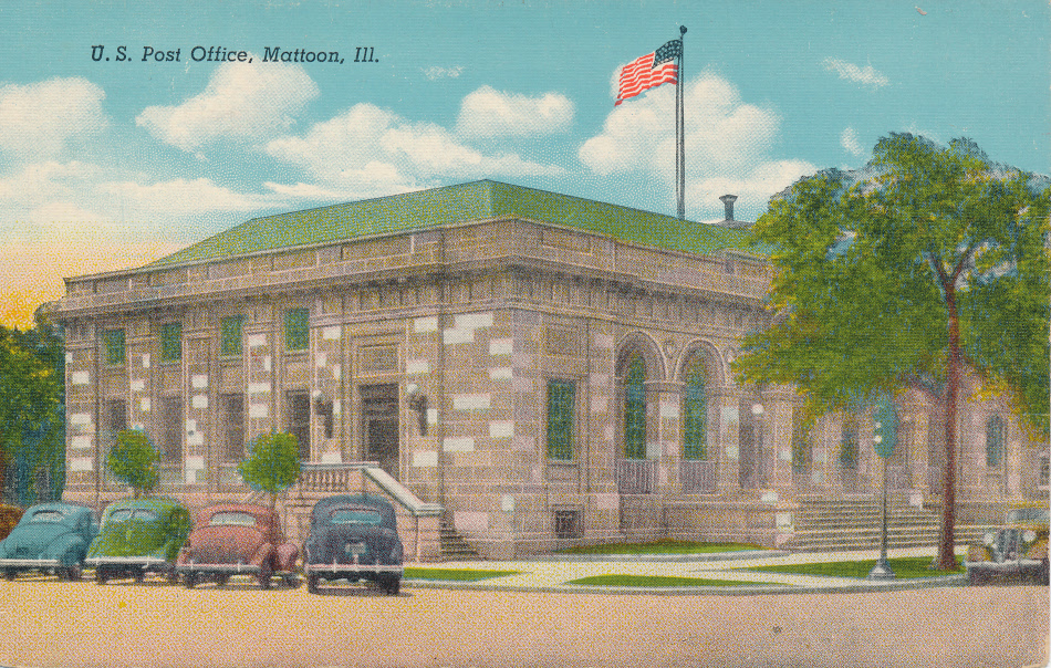 Mattoon, Illinois Post Office Post Card