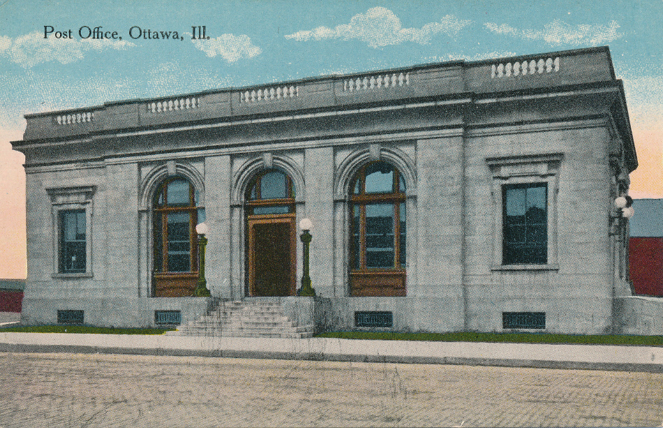 Ottawa, Illinois Post Office Post Card