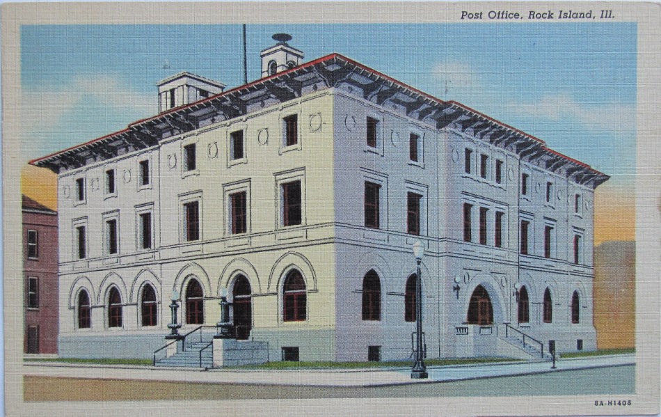 Rock Island, Illinois Post Office Post Card