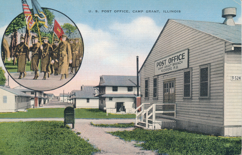 Rockford-Camp Grant, Illinois Post Office Post Card