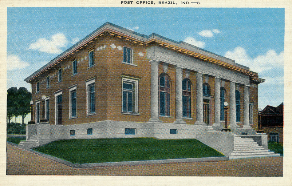 Brazil, Indiana Post Office Post Card