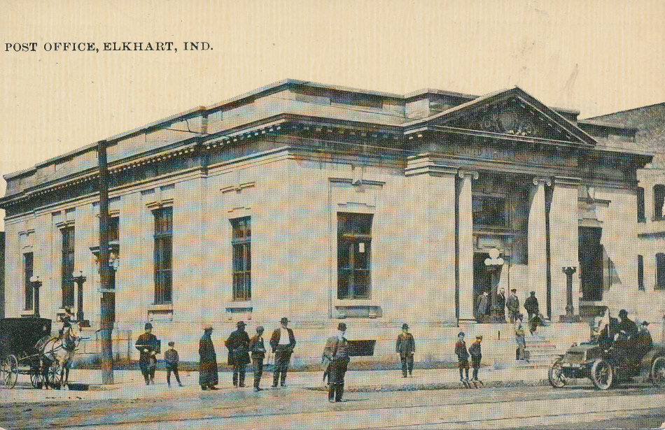 Elkhart, Indiana Post Office Post Card