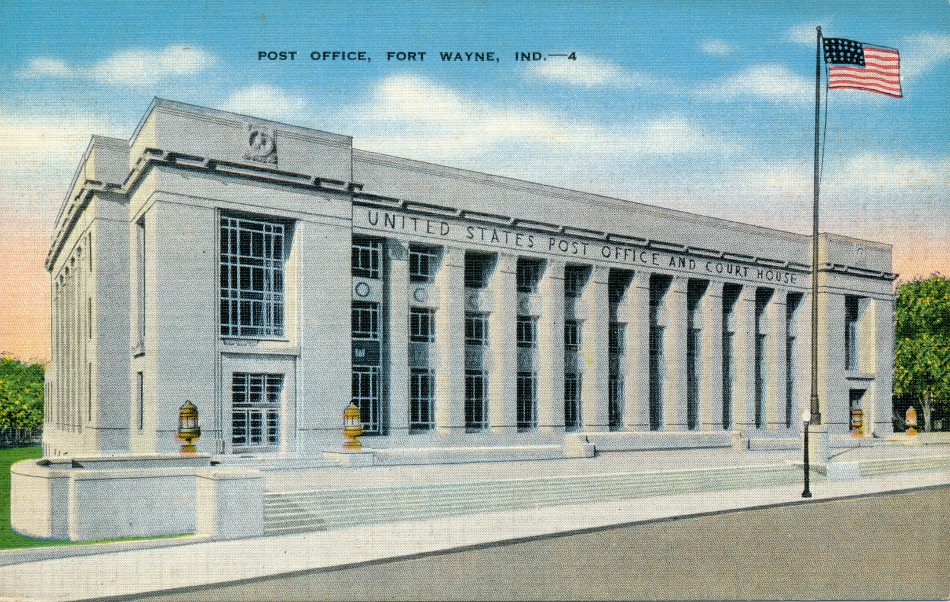 Fort Wayne, Indiana Post Office Post Card