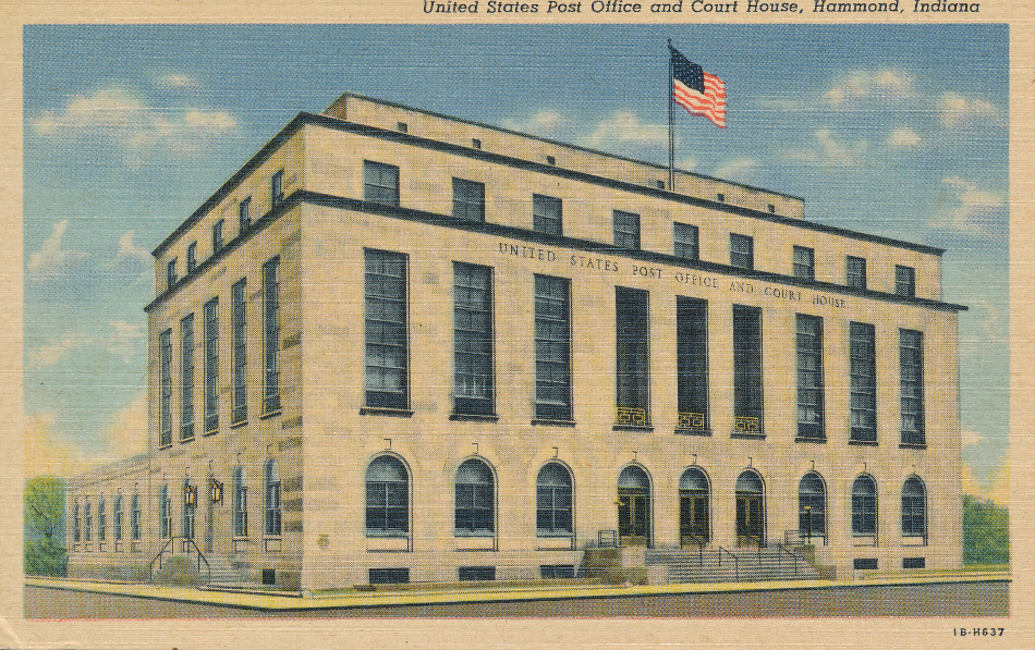 Hammond, Indiana Post Office Post Card