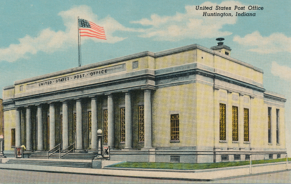 Huntington, Indiana Post Office Post Card