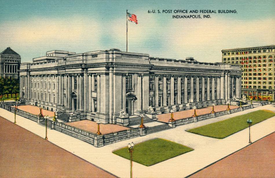 Indianapolis, Indiana Post Office Post Card