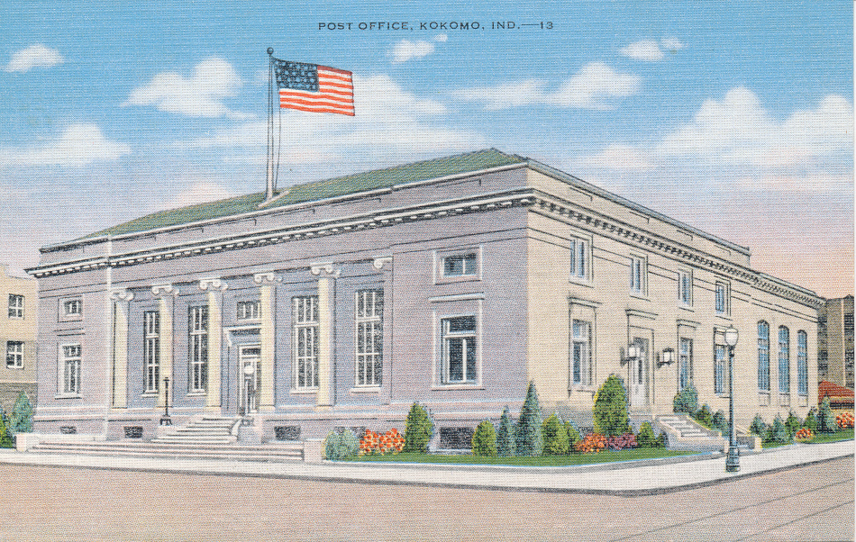 Kokomo, Indiana Post Office Post Card