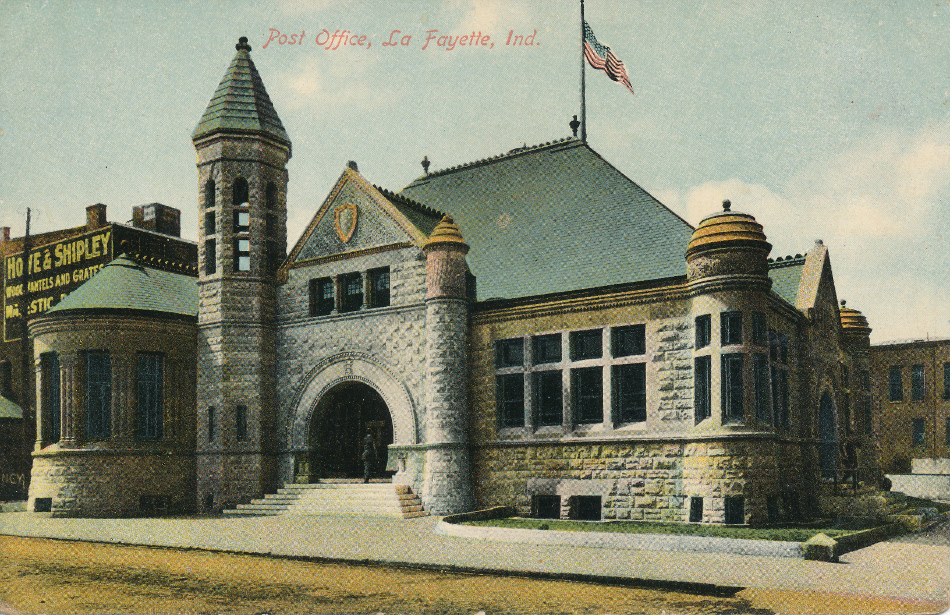 Lafayette, Indiana Post Office Post Card