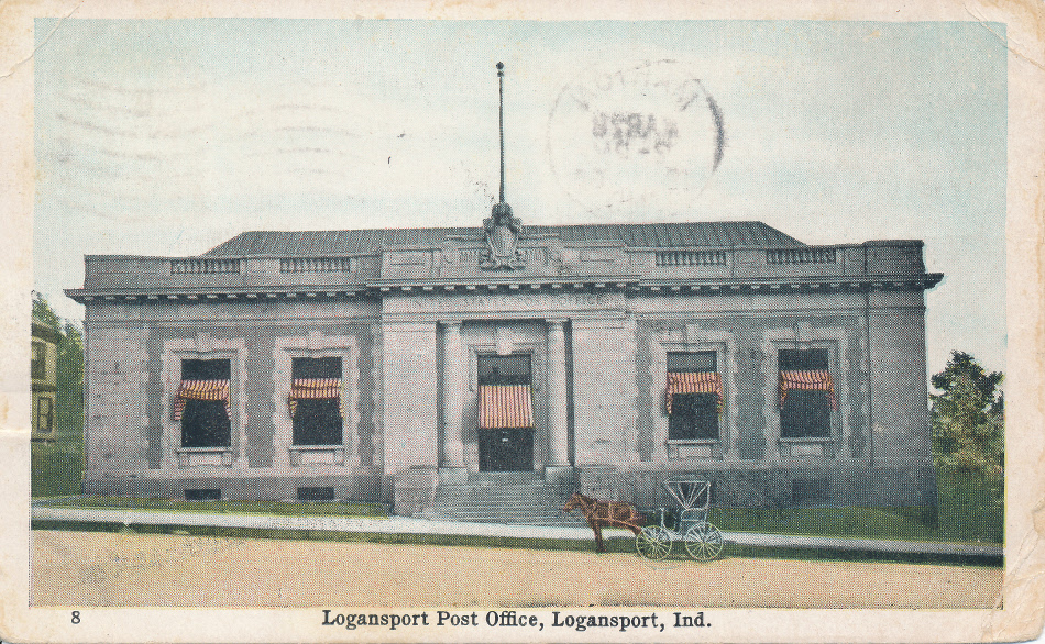 Logansport, Indiana Post Office Post Card
