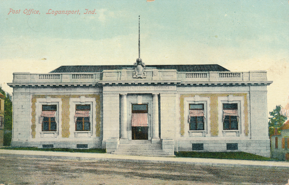 Logansport, Indiana Post Office Post Card