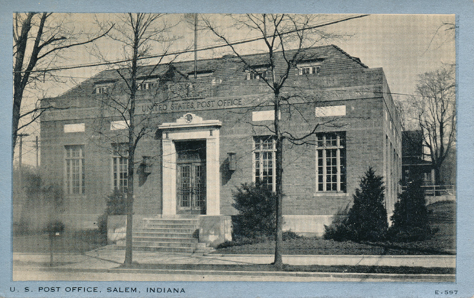 Salem, Indiana Post Office Post Card