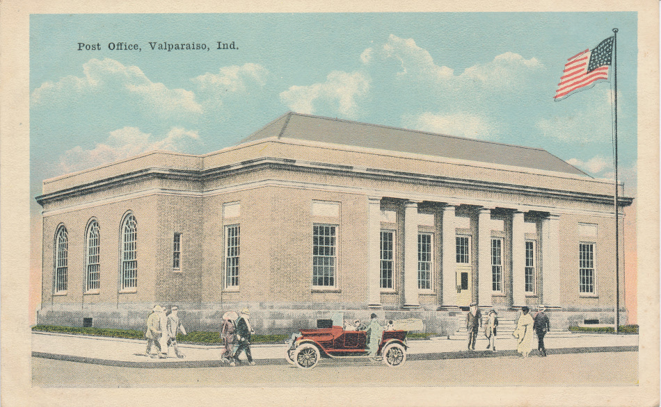 Valparaiso, Indiana Post Office Post Card