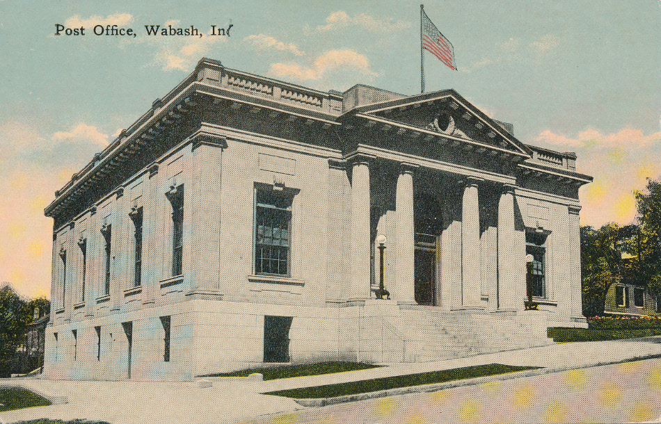 Wabash, Indiana Post Office Post Card