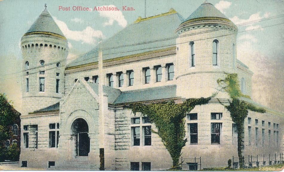 Atchison, Kansas Post Office Post Card