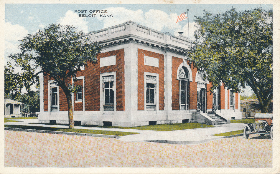 Beloit, Kansas Post Office Post Card